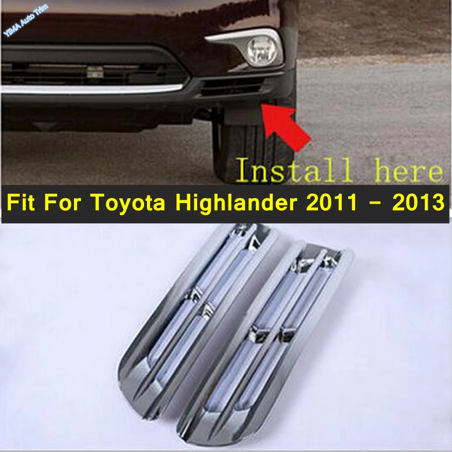 Lapetus Auto Styling Chrome Front Bottom Fog Lights Lamp Cover Trim Accessories For Toyota Highlander 2011 2012 2013 | Автомобили и