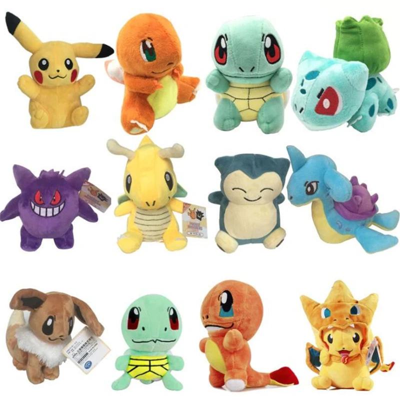 15 разные стили Pikachu Charmander Bulbasaur Squirtle Snorlax Dragonite Eevee плюшевые игрушки для детей Рождественский подарок на год