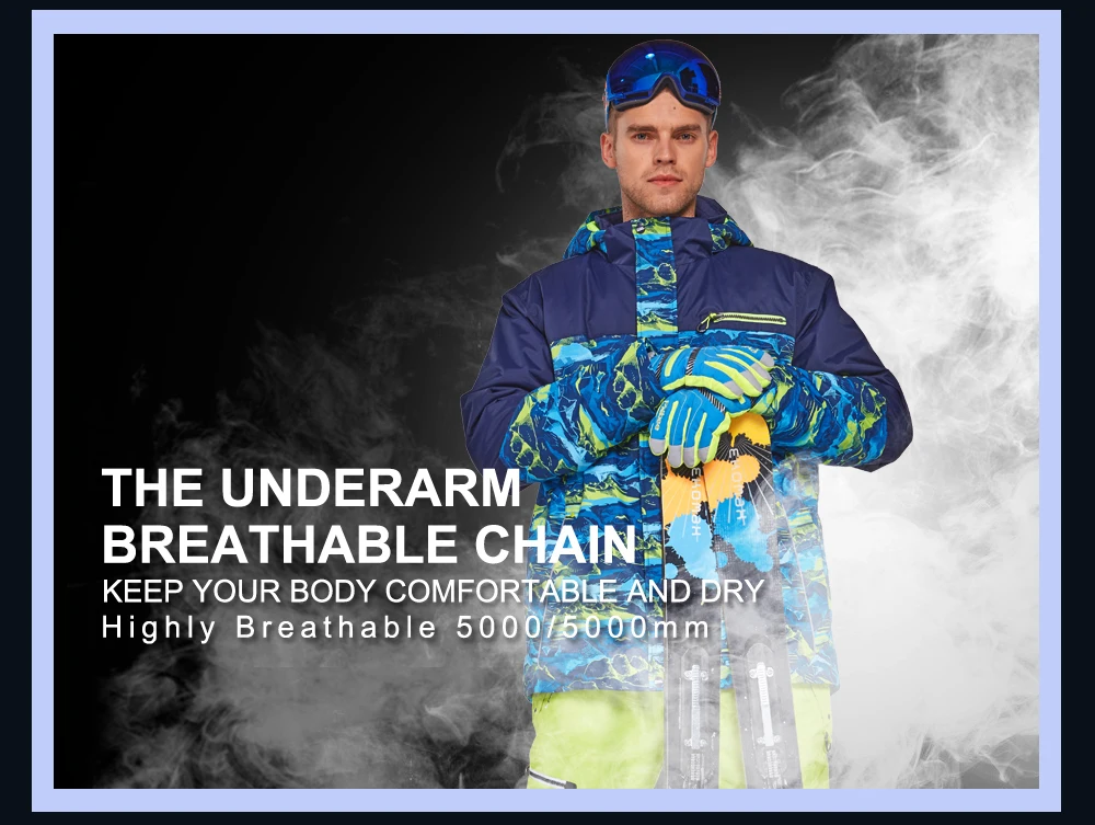 mens mountain waterproof fleece ski jacket windproof rain jacket