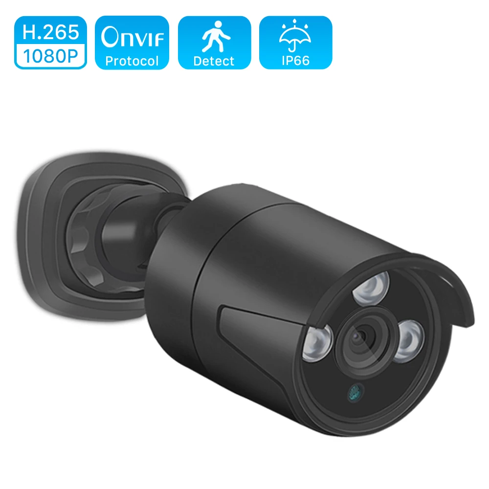 1080P H.265 Security IP Camera POE 2MP Outdoor Waterproof IP66 CCTV Camera P2P video surveillance home security ONVIF 48V PoE|Surveillance Cameras|…