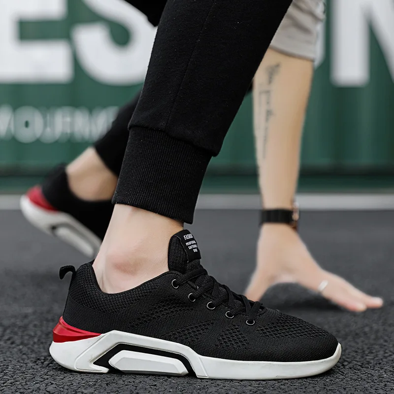 Летняя новая стильная трендовая Мужская обувь для студентов, легкая мужская спортивная обувь, сетчатая тканая дышащая обувь для бега
