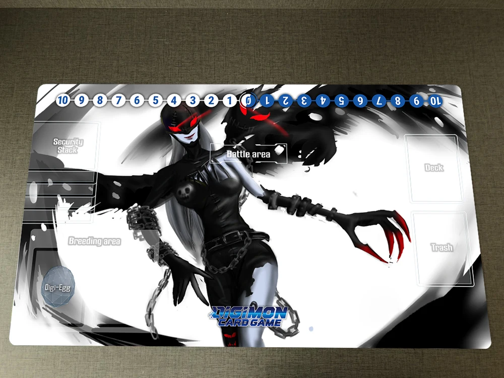 Rubber Card Game Mat Digimon TCG Playmat - Lilithmon Anime Design With Card  Zones, Rubber Mat (23.6x13.8 In) Digimon Trading Card Game Mat