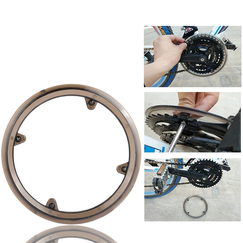 

Durable Mountain Bike Riding Parts Black 4 Hole Tooth Disc Cover Tool Chain Guard Protective Cover Practical Travel Support