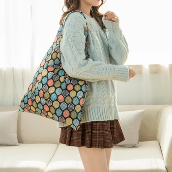 

Environmental bag Many Colors polyester Foldable Recycle Shopping Bag Eco Reusable Tote Bag Cartoon Fruit Vegetable Grocery