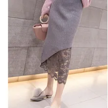 Длинная юбка из хлопка Saia Longa, лидер продаж, юбка-пачка из натурального полиэстера,, Женская Новинка, зимняя вязаная кружевная юбка