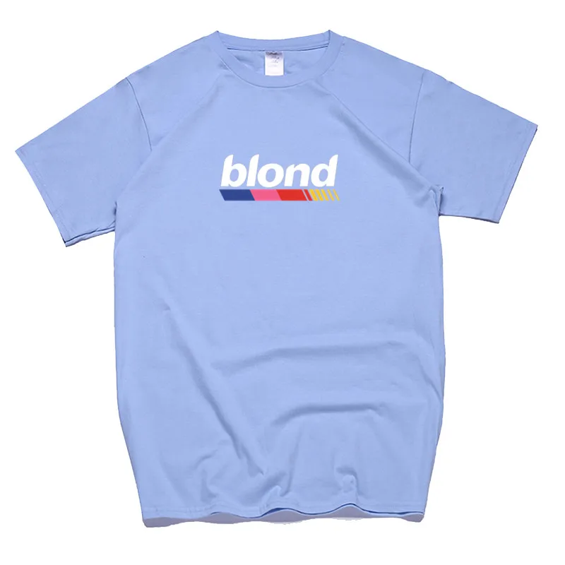 Мужская футболка Frank Ocean Blonde хип-хоп Rap, футболка унисекс, хлопок, футболка Homme Singer Harajuku, рубашка - Цвет: T146B-Skyblue