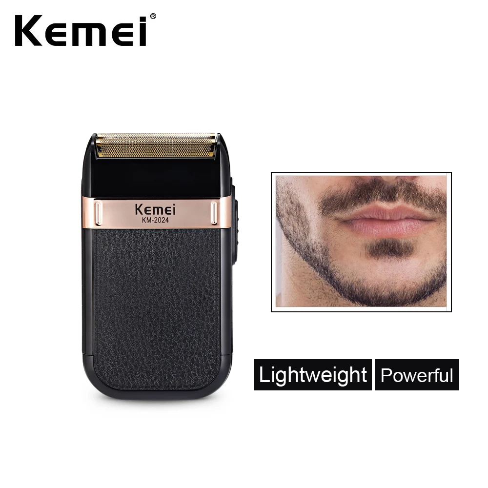 Kemei электробритва для мужчин с двойным лезвием, водонепроницаемая возвратно-поступательная Беспроводная Бритва, перезаряжаемая USB бритва, парикмахерский триммер