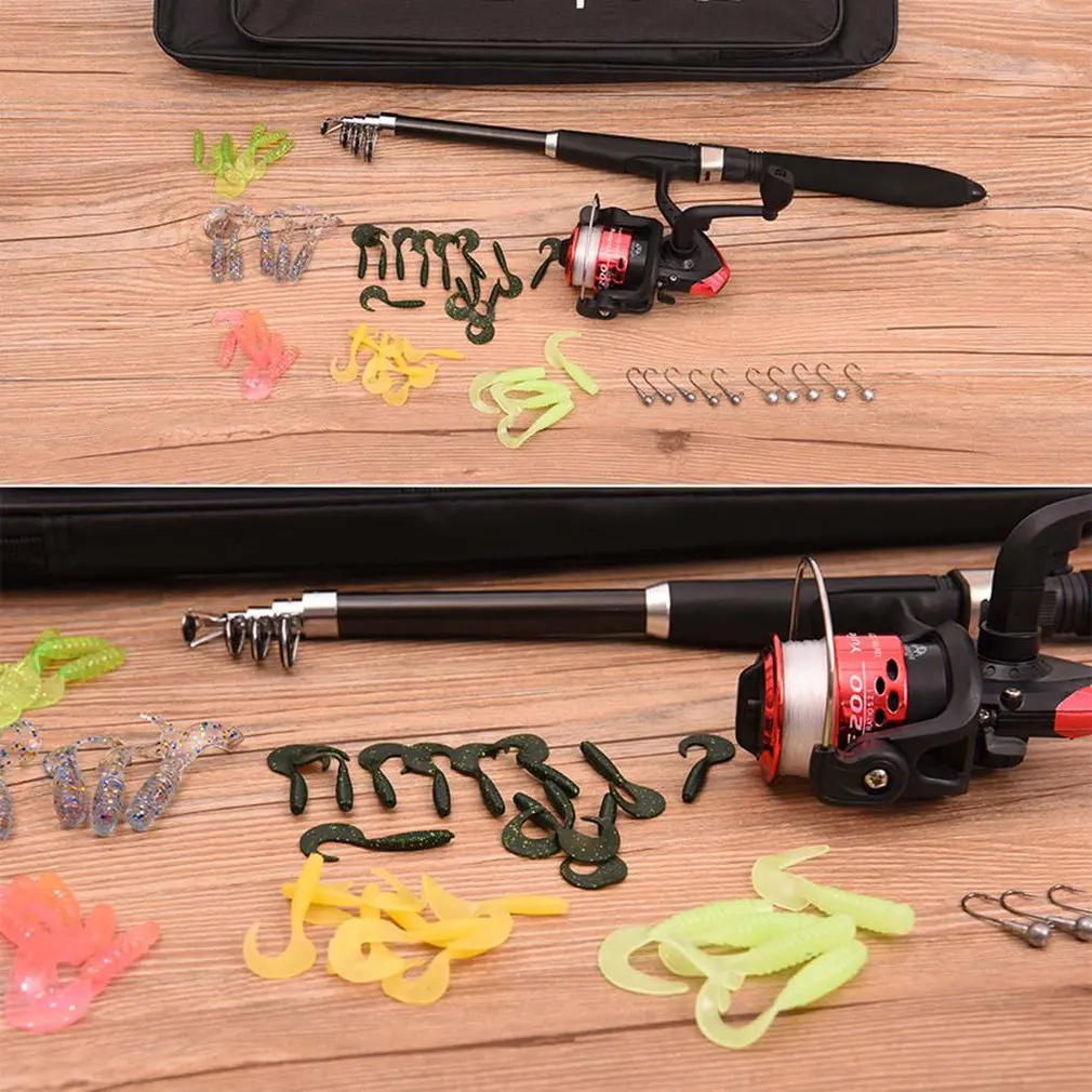 

Spinning Wheel Soft Bait Fishing Gear Complete Set 1.6 Meters Practical Fishing Tool Set Durable Material