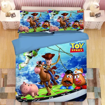 

Cartoon Toy Story Buzz Lightyear Pixar Bedding Set Bed Linen Pillowcases Home Textile Single Queen King Boys Adult Duvet Cover