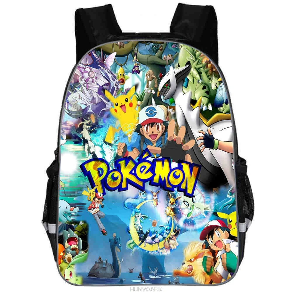 Оригинальный рюкзак Pokemon Pikachu школьная сумка для мальчиков и девочек 11-16 дюймов