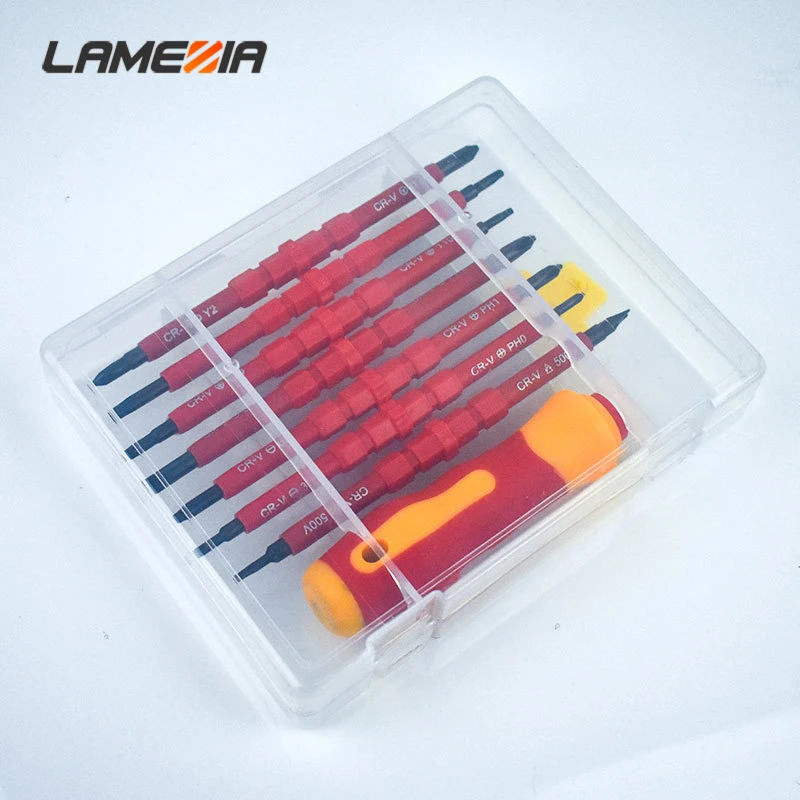 LAMEZIA Chrome Vanadium Steel Insulation Screwdriver Set Electrician Telecommunication Multipurpose Maintenance Repair Tools