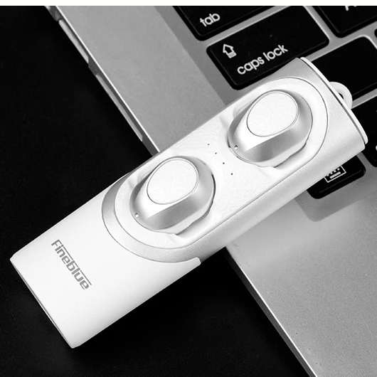 Fineblue RWS-X8 Bluetooth 5,0 наушники Близнецы мини Бизнес Беспроводная стерео гарнитура с микрофоном Новые спортивные наушники - Цвет: White with box