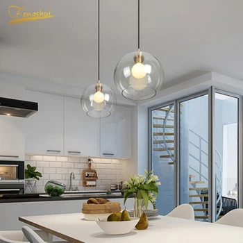 

Nordic LED Glass Pendant Lights Lighting Modern Loft Living Room Restaurant Hanging Wire Lamp Bedroom Study Decor Light Fixtures