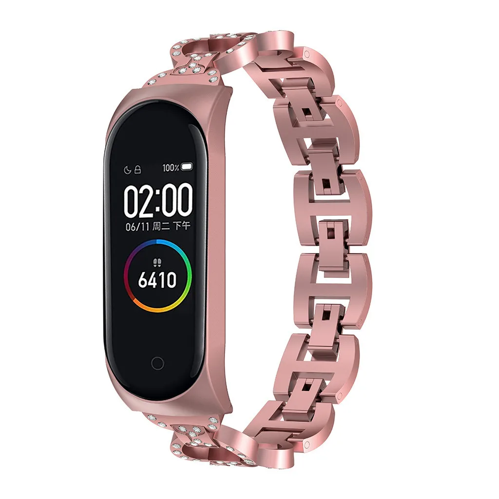 Ремешок из нержавеющей стали для xiaomi mi band 4 металлический ремешок для умного браслета mi band 4 ремень сменные ремешки для часов