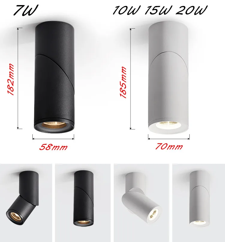 尊阁射灯明装LED吸顶式走廊069背景墙服装店天花照明灯无频闪筒灯-tmall_13