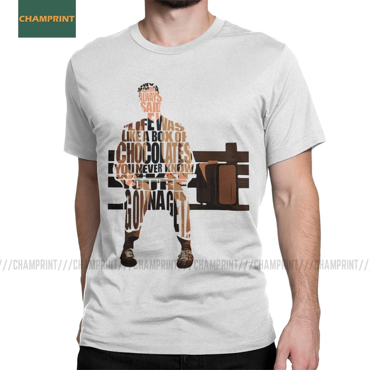 Men's T-Shirts Forrest Gump Cotton Tees Short Sleeve Run Tom Hanks Movie Film Bubba Running T Shirt Round Neck Tops | Мужская одежда