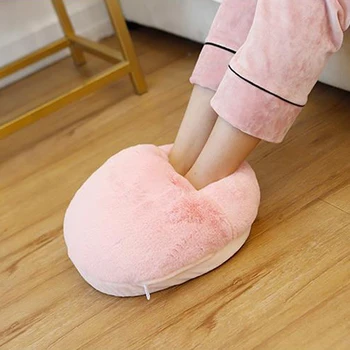 

Soft Foot Office Warm Warming Shoes Rechargable USB Heating shoes Winter Thermal Faux Rabbit Fur Blanket Mat Hot Water Bottle