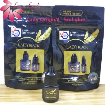 

1 bottle 5ml black Lady glue eyelash extensions With Original Bag low irritation fast drying for sensitive skin False lash glue