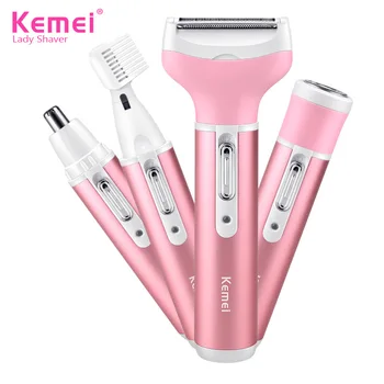 

Kemei Epilator 4 In 1 Multifunction Women Electric Hair Removal Rechargeable Lady Depilador Eyebrow Nose Trimmer KM-6637 40D