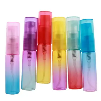 

6Pcs Glass Spray Bottle Mini Makeup Container Gradient Color Sprayers Empty Alcohol Dispenser for Outside School Home