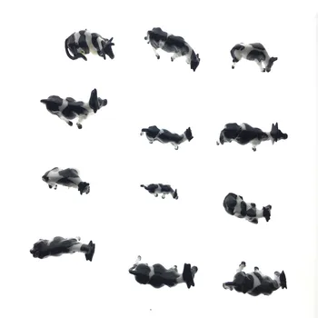 30pcs Model Black And White Cow Animal Toy Diorama Landscape Ho N Scale Train Building Painting Railway Color Farm Animal