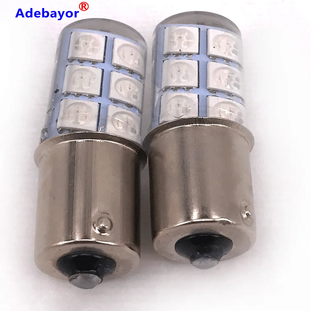100PCS 1156 BA15S COB Led Car Light P21W 1156 5050 12 Smd Led Brake Stop Signal Light Bulb Crystal Lights 12V RGB 7coor adebayor