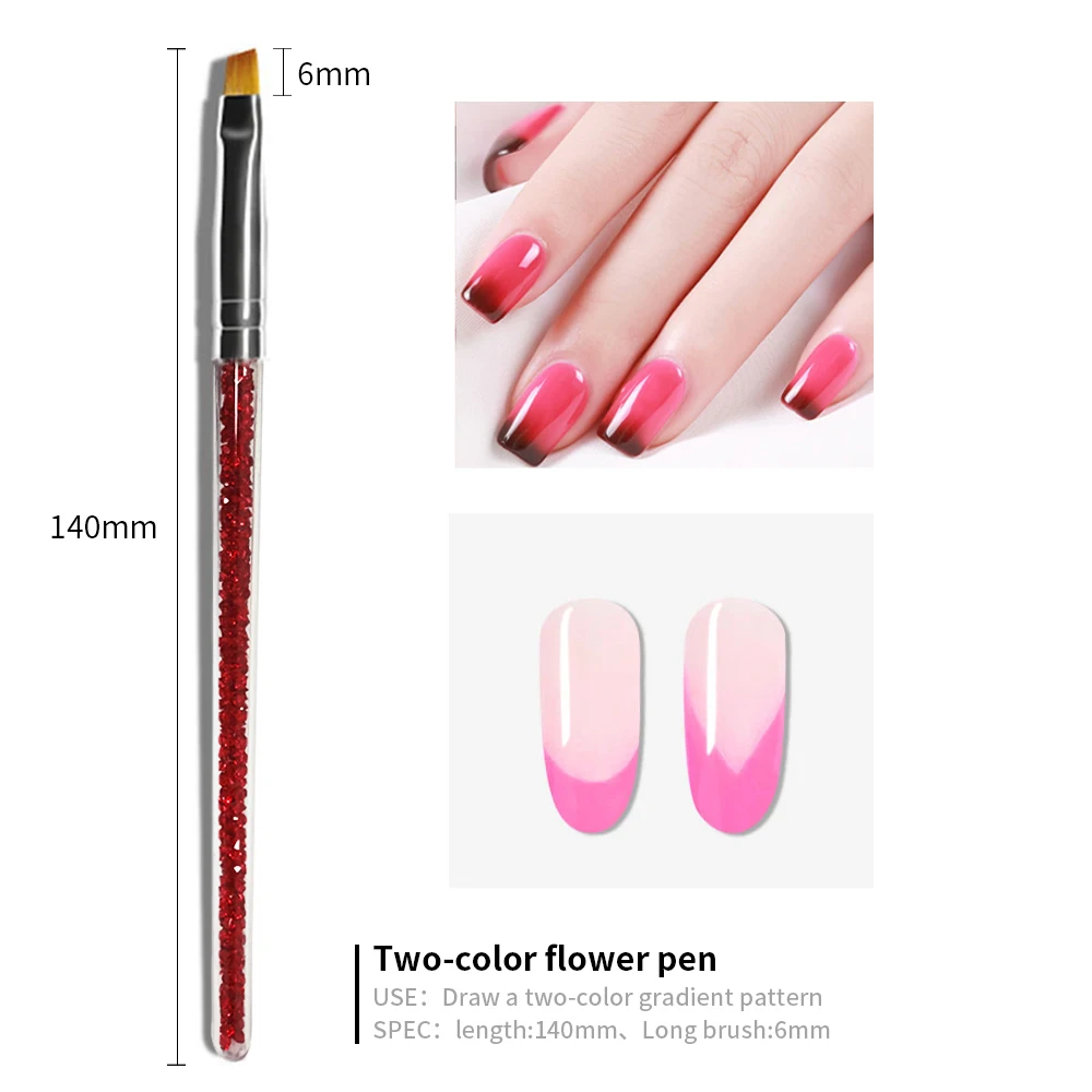 7Pc Professional Nail Art Brush Set UV Gel Acrylic Design Gel Polish Flat Painting Drawing Pen Manicure Nail Decorations Tools