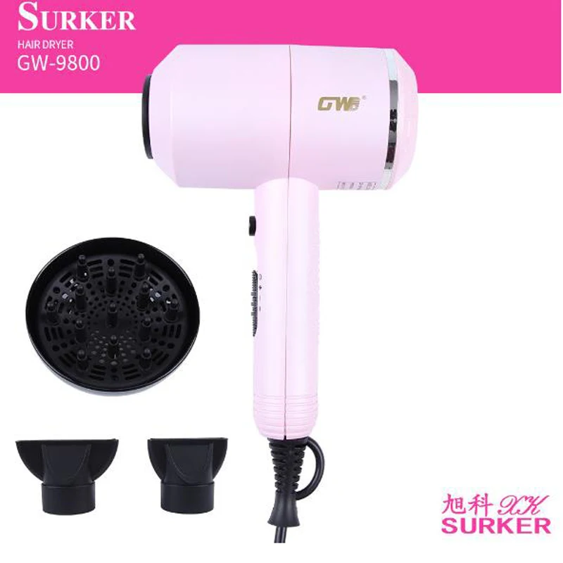 Электрический фен для волос без радиации Surker раздвижная ручка мощность 3000 Вт