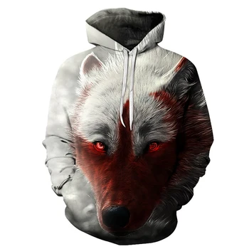 

New 3D werewolf men and women sweatshirts men and women designers shiny wolf pullover hoodie casual spring and autumn hooded swe