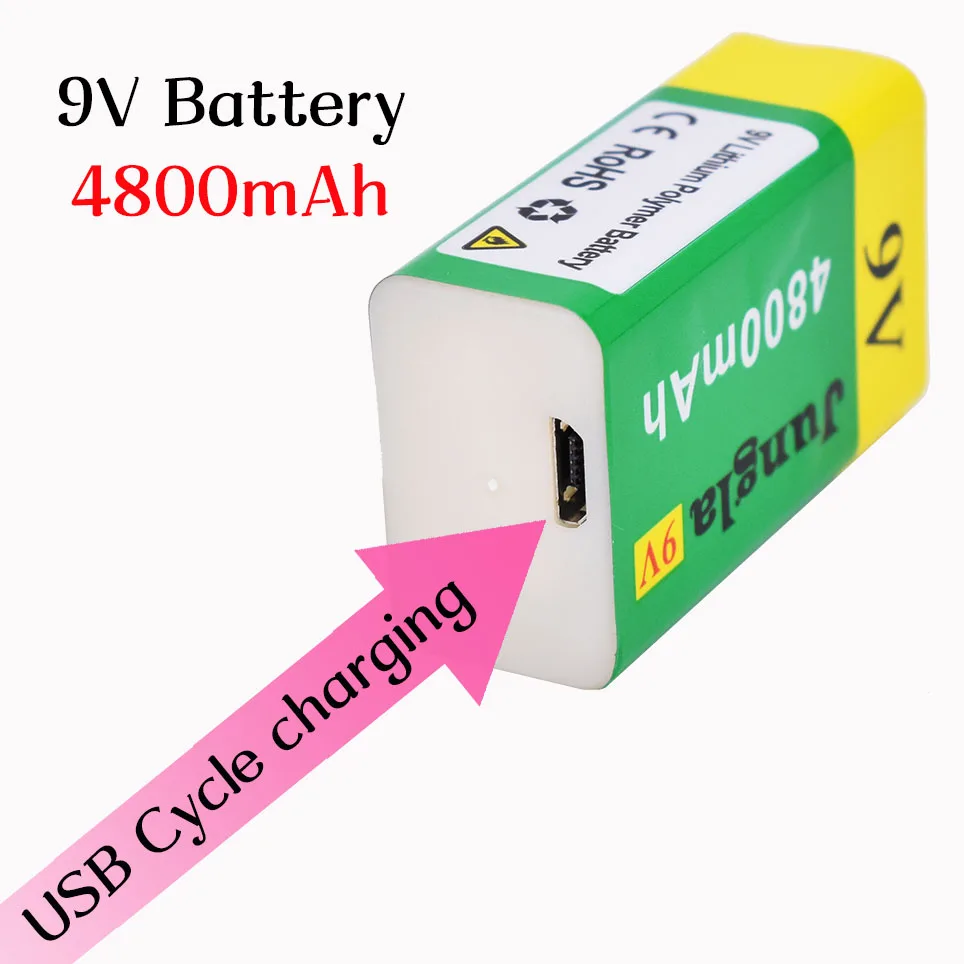 2021 High capacity USB Battery 9V 4800mAh Li-ion Rechargeable lithium battery for Toy Remote Control drop shipping | Электроника