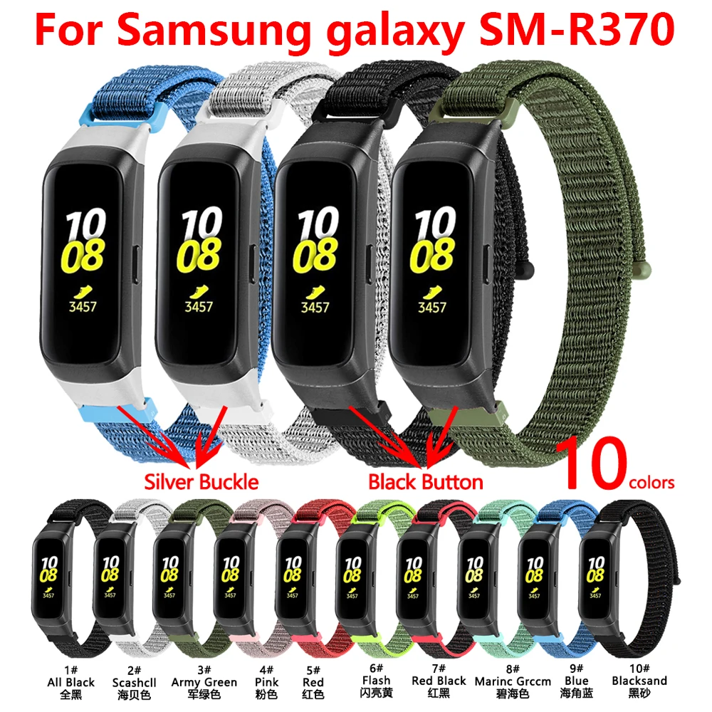 Soft Nylon Material Sport Watch Band For Samsung Galaxy Fit SM R370 Watchband Stripe Printed