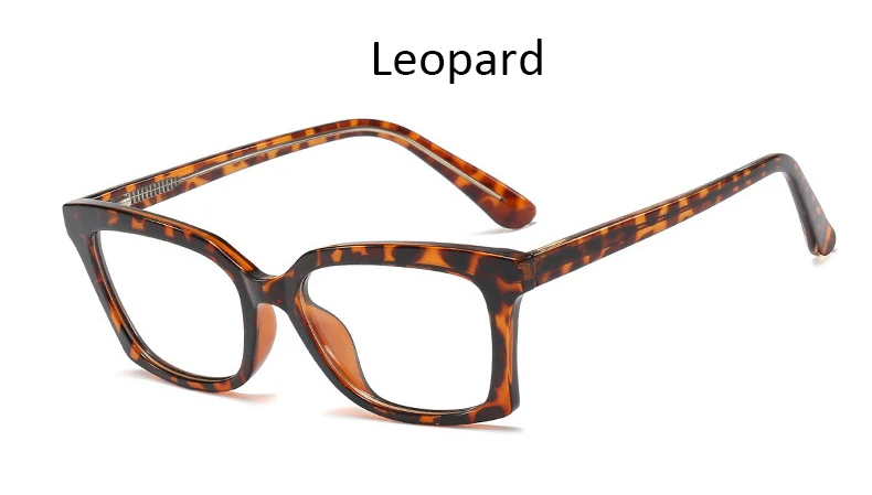 Transparent Square Fashion glasses women New Luxury Brand Vintage Glasses For Female Fashion Optical eyewear frames oculos - Цвет оправы: Leopard