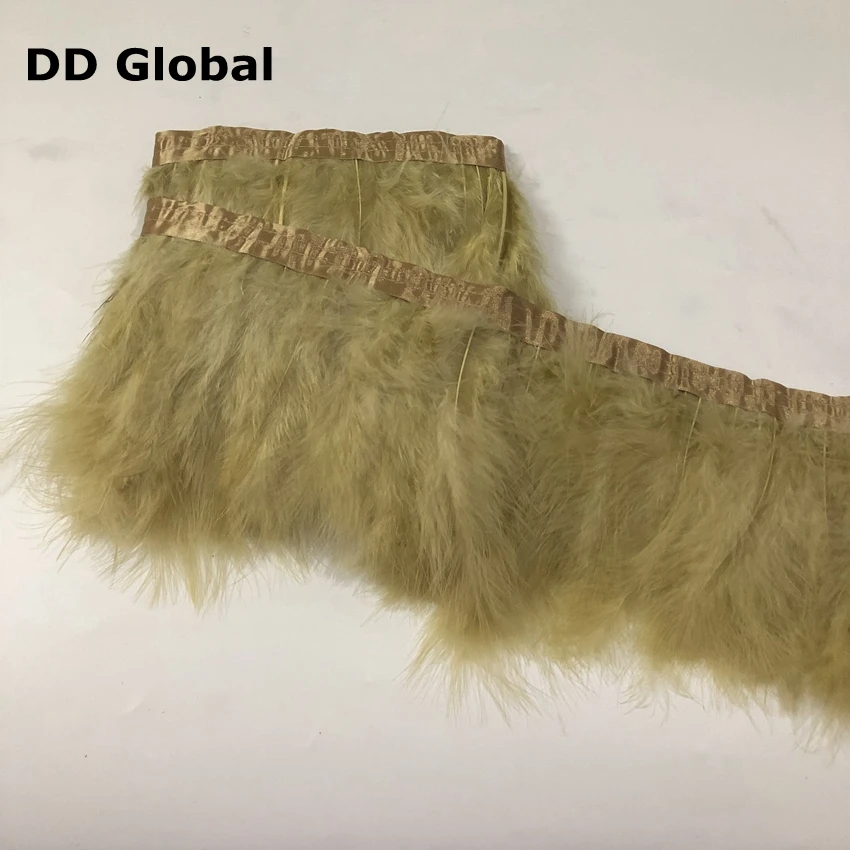 light brown DD global 2 метра мятный зеленый крашенный шелк «Марабу» отделка 15-20 см Ширина Перья Кружева Планки украшения для рождественской вечеринки Карнавал Плюм - Цвет: light brown