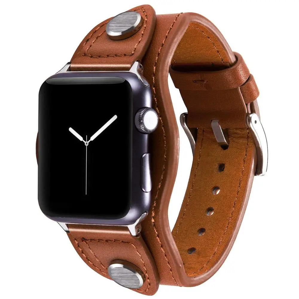 Браслеты-манжеты для Apple Watch 38 мм 42 мм 40 мм 44 мм Iwatch серии 5 4 3 2 1 кожаный браслет для мужчин и женщин