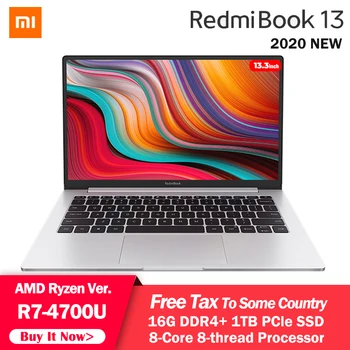 

Xiaomi Mi RedmiBook 13.3 inch Laptop AMD Ryzen 7 4700U 16GB DDR4 1TB PCle SSD Eight Core Notebook 1080P Windows 10 Computer