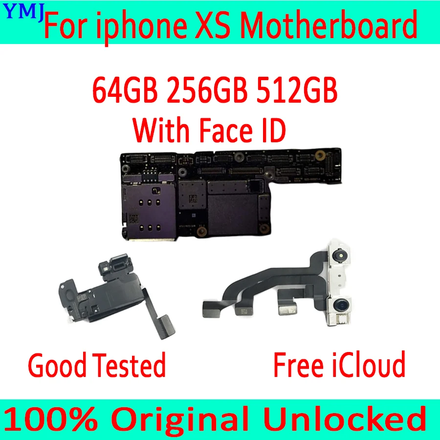

64GB 256GB 512GB Full Tested Unlocked For iPhone XS Motherboard With Face ID,Disassembly Mainboard For iPhone XS Logic Board