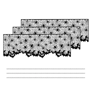 

3Pcs Halloween Lace Spider Web Lamp Shade Cover Decorations, for Festive Party Indoor Decor , Large 20 x 60 Inch-Black