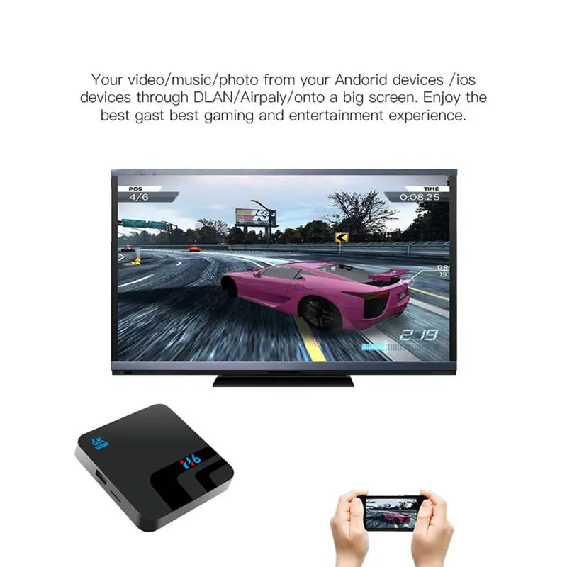 JABS H6 4G Sim 4 ГБ 32 ГБ Смарт ТВ приставка Android 8,1 6K Allwinner H6 приставка 2,4G Wifi Bluetooth 4,0 Usb3.0 медиаплеер(Eu Pl