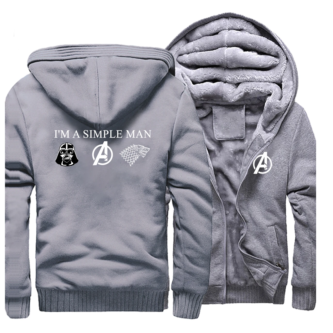 Игра престолов зимняя Толстовка I'm Simple Man Love Star Wars Мстители зимняя толстовка реглан пальто толстая молния уличная одежда