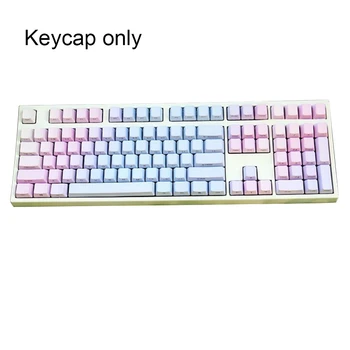 

Computer Accessory Cover Mechanical Keyboard Double Shot Office Rainbow Color PBT Gaming Colorful Decorative Fashion Keycap Set