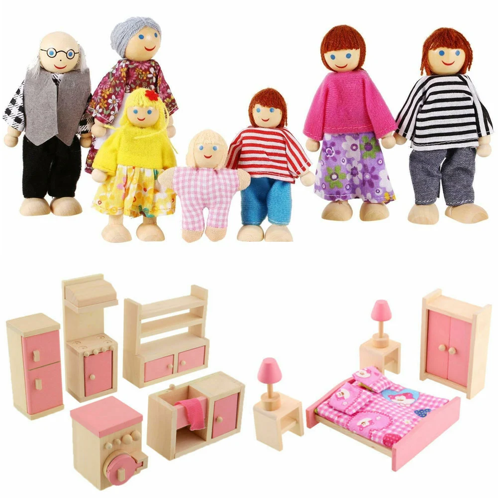 wooden family dolls