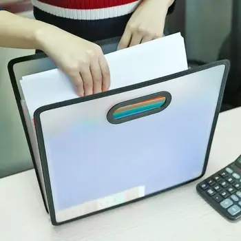 

Accordion Expanding File Folder A4 Paper Filing Waterproof document bag 12 Pockets Rainbow Coloured Portable Receipt Organizer