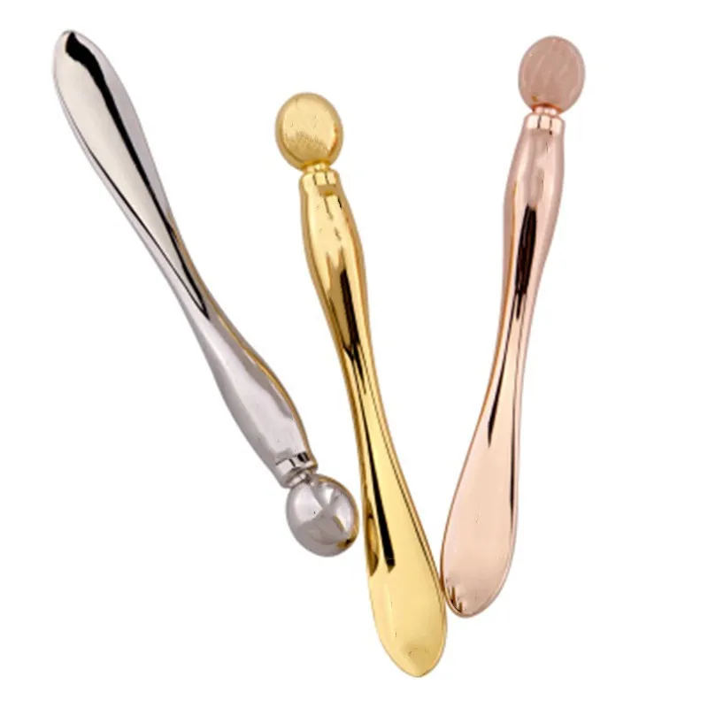 

Gold Alloy Metal Cosmetic Spatulas Facial Mask Spoon DIY Eye Cream Mixing Spatula Scoop Anti Wrinkle Massage Sticks Makeup Tools