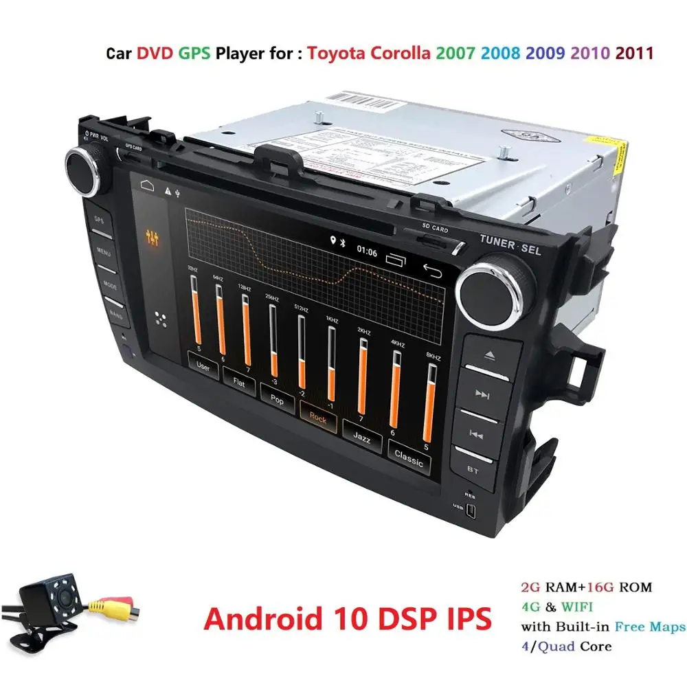 

Hizpo android 10 car dvd gps navigation player for Toyota corolla 2007 2008 2009 2010 2011 car dvd radio gps stereo swc dvr rds
