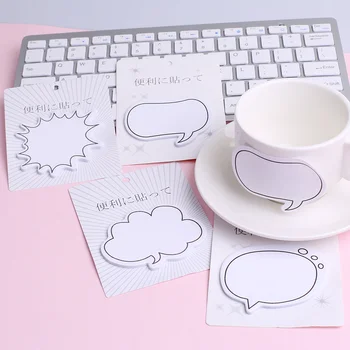 

Creative Blank Memo Pad Sticky Notes Dialogue Stickers Adhesive Label Cute Papeleria School Desk Accessory Decoration Stationery
