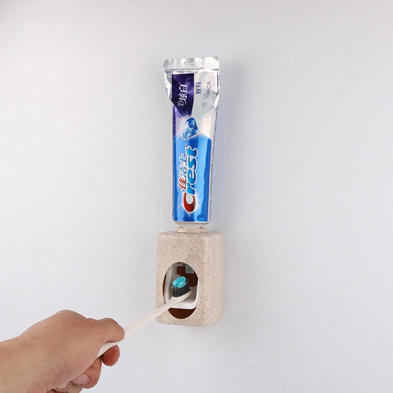 Automatic Toothpaste Dispenser Toothbrush Holder Wall Mount Toothpaste Squeezer Storage Rack Bathroom Accessories Set toothpaste squeezer toothpaste dispenser