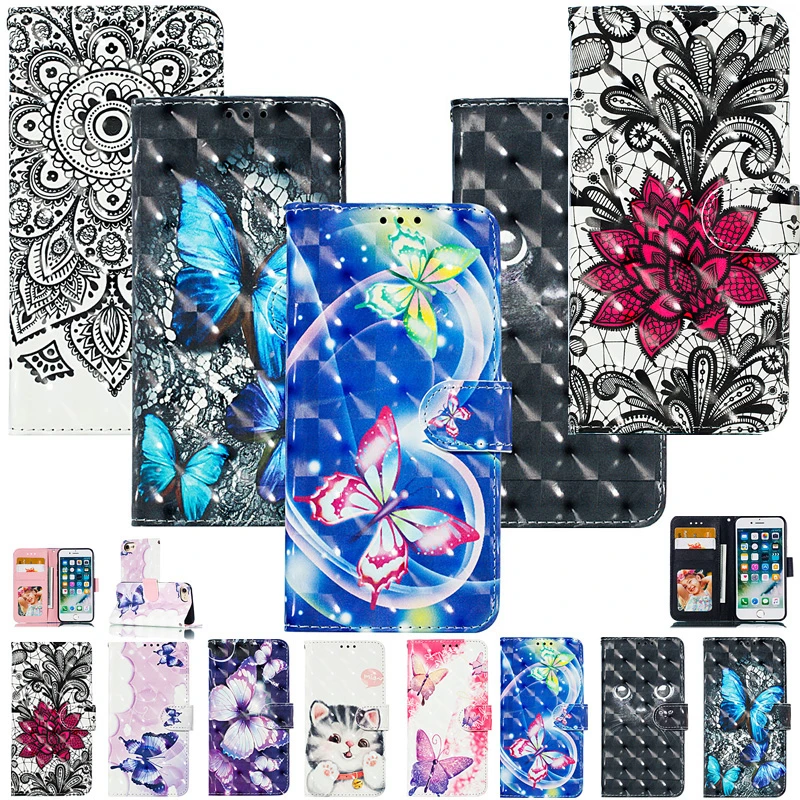 

Luxury 3D Painted Wallet Leather Case For Xiaomi Mi 9 A3 9T Redmi Note 6 7 7A Pro K20 Pro CC9 CC9E Book Flip Style Phone Cover