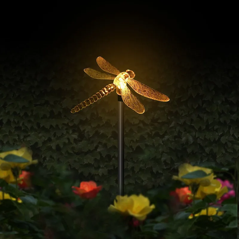 

Solar butterfly stud light garden decoration 3 pens dragonfly hummingbird lawn lamp colorful lawn lamp to change color