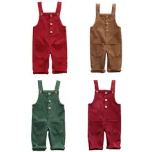 Salopette en velours pour bébés garçons et filles, 6 mois 5 ans, pantalon à bretelles, sangle à boutons, longue, ample, livraison directe
