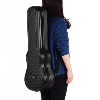 

26 Inch Tenor Ukulele Case Uke Bag Zippered Hardshell Case with Password Lock Adjustable Shoulder Strap Side Carry Handle Black